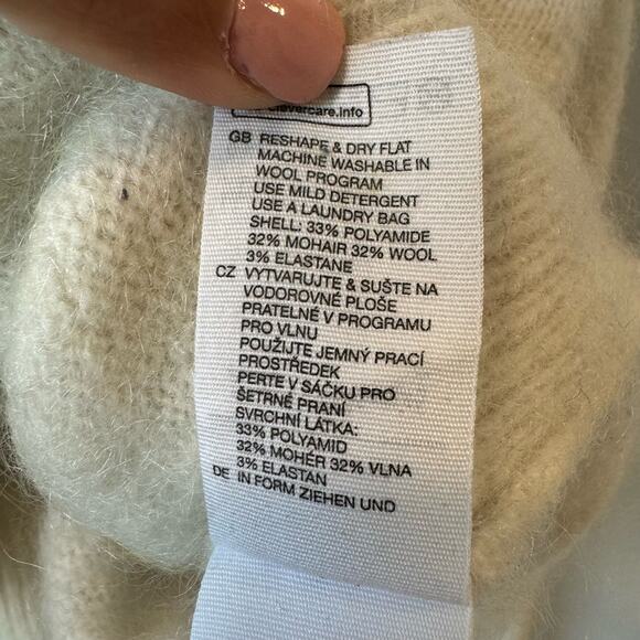 & Other Stories Mohair Wool Blend Sequin Avant Garde Aztec Crewneck Pullover M - Picture 3 of 7